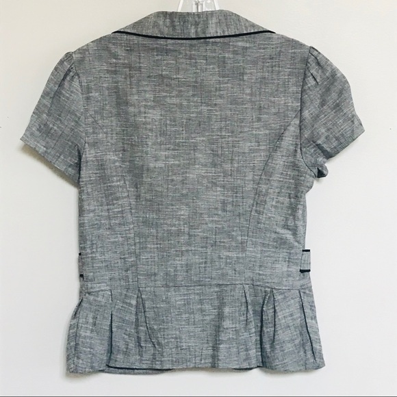 IZ BYER GREY SUIT COAT W BLACK PIPING Blazer - Picture 8 of 9